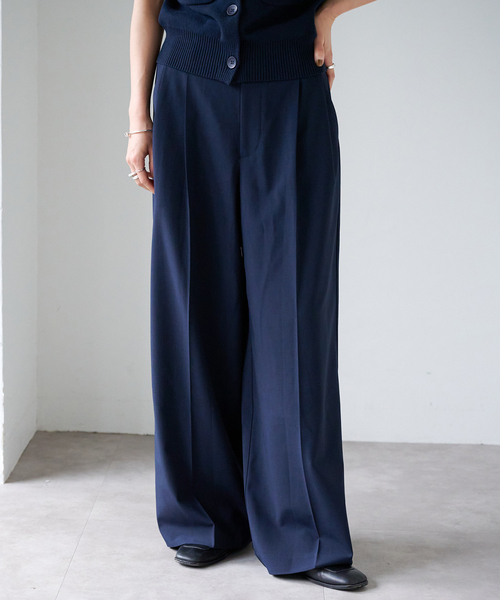 OUTDOOR PRODUCTS（アウトドアプロダクツ）の「追加 PEトロピカルバックゴムスラックス（スラックス・レディース・ネイビー/ベージュ/チャコールグレー・38/36）」の4枚目の写真