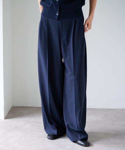 OUTDOOR PRODUCTS（アウトドアプロダクツ）の「追加 PEトロピカルバックゴムスラックス（スラックス・レディース・ネイビー/ベージュ/チャコールグレー・38/36）」の5枚目の写真