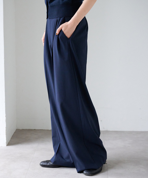 OUTDOOR PRODUCTS（アウトドアプロダクツ）の「追加 PEトロピカルバックゴムスラックス（スラックス・レディース・ネイビー/ベージュ/チャコールグレー・38/36）」の7枚目の写真