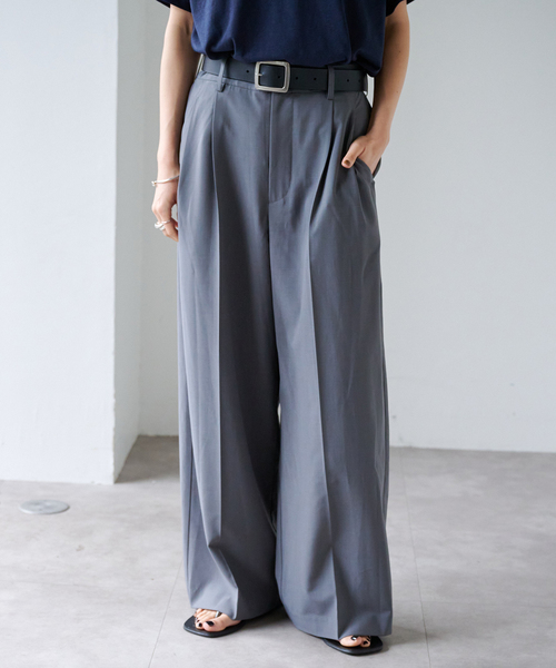 OUTDOOR PRODUCTS（アウトドアプロダクツ）の「追加 PEトロピカルバックゴムスラックス（スラックス・レディース・ネイビー/ベージュ/チャコールグレー・38/36）」の9枚目の写真