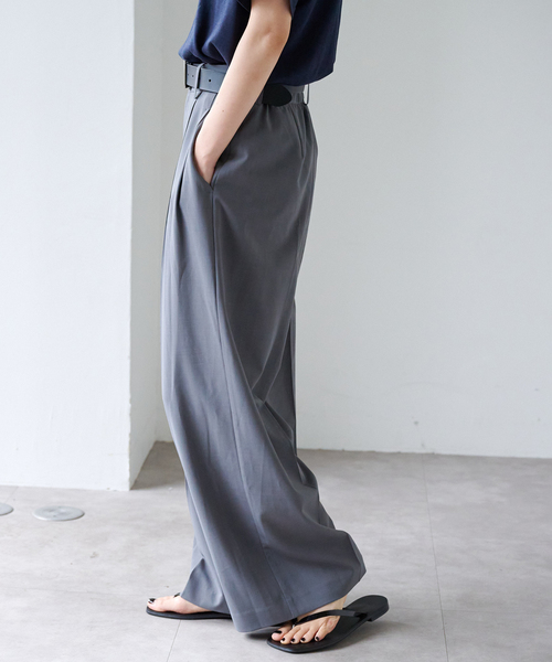 OUTDOOR PRODUCTS（アウトドアプロダクツ）の「追加 PEトロピカルバックゴムスラックス（スラックス・レディース・ネイビー/ベージュ/チャコールグレー・38/36）」の11枚目の写真