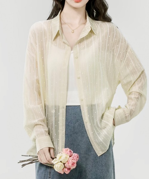セール】シアー ドットシャツ（シャツ/ブラウス）｜VIVID LADY