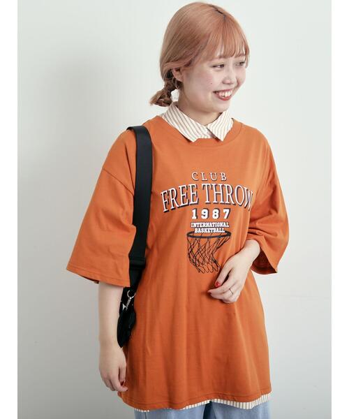 【YANUK】 バックボタン ストライプ ビッグシャツ 紫　S YANUK】 バックボタン ストライプ ビッグシャツ 紫 S トップス