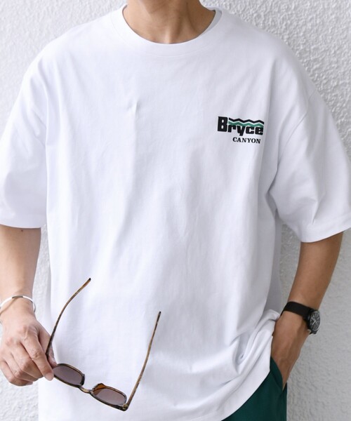 SHIPS any（シップス エニィ）の「【WEB限定】SHIPS any: NATIONAL PARK ヴィンテージライク ワンポイント プリント Tシャツ◇（Tシャツ/カットソー・メンズ・ホワイト/ネイビー/ライトホワイト/ダークグレー・SMALL/X-LARGE/LARGE/MEDIUM）」の2枚目の写真