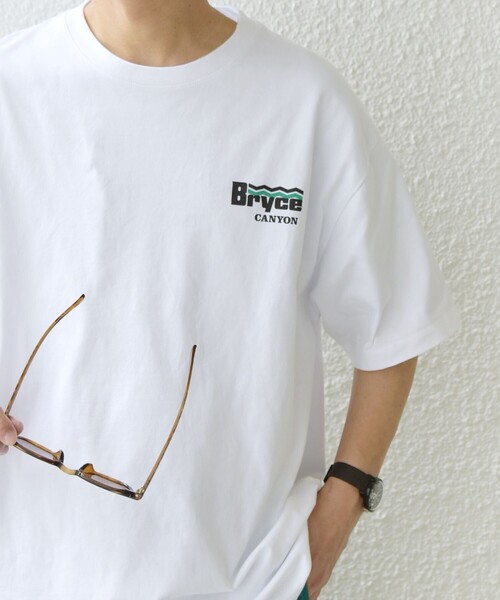 SHIPS any（シップス エニィ）の「【WEB限定】SHIPS any: NATIONAL PARK ヴィンテージライク ワンポイント プリント Tシャツ◇（Tシャツ/カットソー・メンズ・ホワイト/ネイビー/ライトホワイト/ダークグレー・SMALL/X-LARGE/LARGE/MEDIUM）」の10枚目の写真