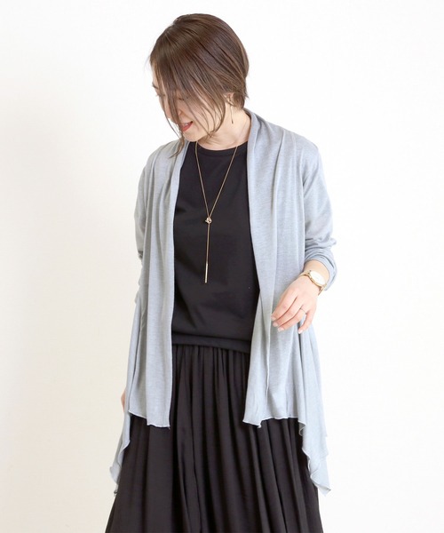 Aletta vita(アレッタビータ)の「【UVカット】ストレッチメッシュショールカーディガン(カーディガン/ボレロ・レディース・ブラウン/ライトグレー/ネイビー/ベージュ/杢グレー/ブラック・FREE)」の1枚目の写真