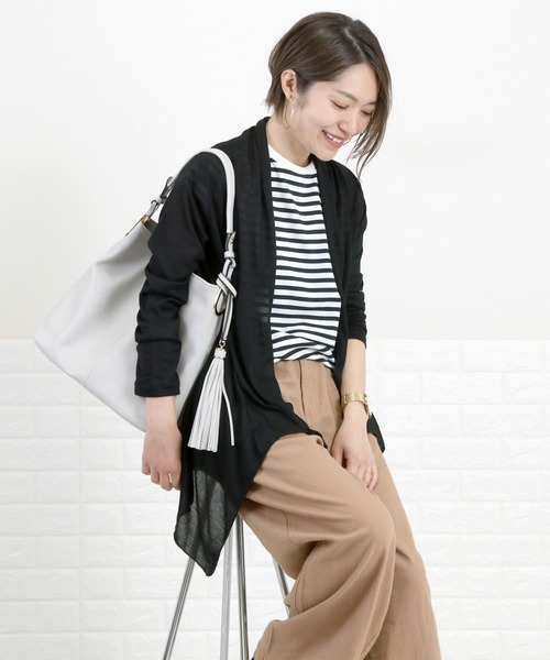 Aletta vita(アレッタビータ)の「【UVカット】ストレッチメッシュショールカーディガン(カーディガン/ボレロ・レディース・ブラウン/ライトグレー/ネイビー/ベージュ/杢グレー/ブラック・FREE)」の7枚目の写真