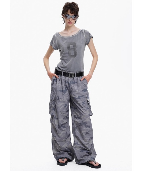 MASONPRINCE（メイソンプリンス）の「3カラー ルーズフィット ナイロン カモフラ柄 パラシュートパンツ XXK4350【MASONPRINCE】（カーゴパンツ・メンズ・ダークグレー/カーキ/グレー・L/M/S/XL）」の10枚目の写真