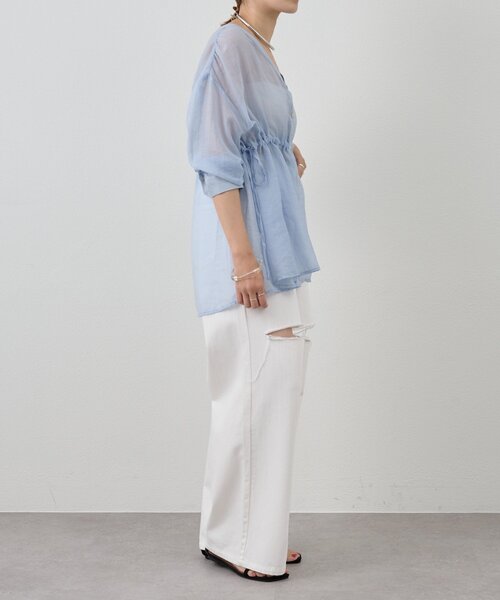 SHENERY(シーナリー)の「ダメージデニムパンツ(デニムパンツ・レディース・ホワイト/ブラック・38/36)」の6枚目の写真
