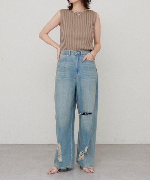 LARUTA（ラルータ）の「【LARUTA】［Web限定］ラメ入りボートネックニット（ニット/セーター・レディース・ブラウン/モカ/ネイビー/ベージュ・MEDIUM）」の13枚目の写真