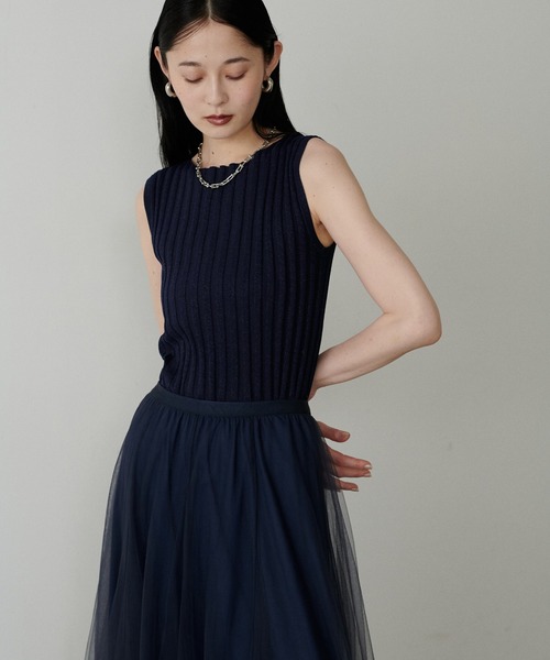 LARUTA（ラルータ）の「【LARUTA】［Web限定］ラメ入りボートネックニット（ニット/セーター・レディース・ブラウン/モカ/ネイビー/ベージュ・MEDIUM）」の22枚目の写真