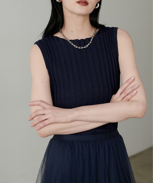 LARUTA（ラルータ）の「【LARUTA】［Web限定］ラメ入りボートネックニット（ニット/セーター・レディース・ブラウン/モカ/ネイビー/ベージュ・MEDIUM）」の20枚目の写真