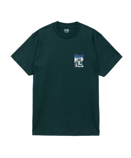 OBEY(オベイ)の「OBEY STOP WORRY NOW CLASSIC T-SHIRT(オベイ ストップ ウォーリー ナウ クラシックTシャツ)(Tシャツ/カットソー・メンズ・ペールイエロー/グリーン系/ホワイト・X-LARGE/LARGE/MEDIUM)」の5枚目の写真