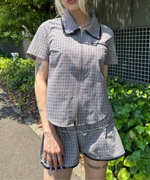 ダブルジップチェックシャツ【SETUP 着用可能】