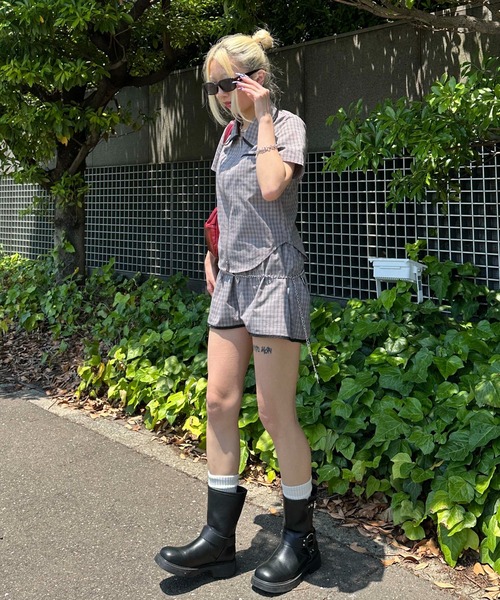 sedacle girl（セダクルガール）の「ダブルジップチェックシャツ【SETUP　着用可能】（シャツ/ブラウス・レディース・グレー・SMALL/MEDIUM）」の6枚目の写真