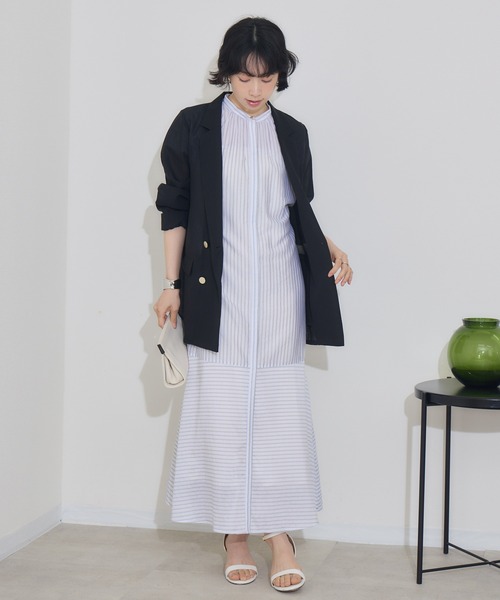 KATHARINE ROSS（キャサリンロス）の「【KATHARINE ROSS】リネン調ダブルジャケット（テーラードジャケット・レディース・ブラック/ブラウン・MEDIUM）」の6枚目の写真