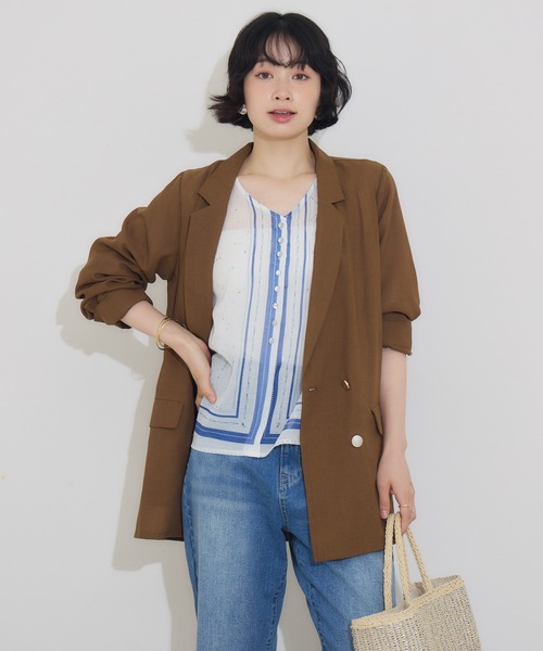 KATHARINE ROSS（キャサリンロス）の「【KATHARINE ROSS】リネン調ダブルジャケット（テーラードジャケット・レディース・ブラック/ブラウン・MEDIUM）」の17枚目の写真