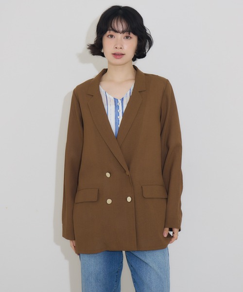 KATHARINE ROSS（キャサリンロス）の「【KATHARINE ROSS】リネン調ダブルジャケット（テーラードジャケット・レディース・ブラック/ブラウン・MEDIUM）」の21枚目の写真