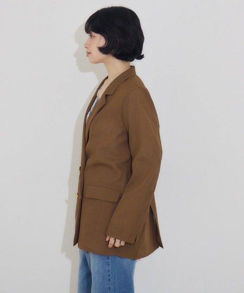 KATHARINE ROSS（キャサリンロス）の「【KATHARINE ROSS】リネン調ダブルジャケット（テーラードジャケット・レディース・ブラック/ブラウン・MEDIUM）」の22枚目の写真