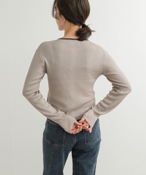 audrey and john wad（オードリーアンドジョンワッド）の「『別注』Audrey and John Wad×DOORS　バイカラーカーディガン（カーディガン/ボレロ・レディース・グレー系その他/ブラウン系その他・FREE）」の3枚目の写真