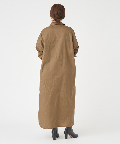 IENA（イエナ）の「《WEB限定/追加》ハイカウントツイルシャツワンピース（ワンピース・レディース・ブラック/キャメル・FREE）」の21枚目の写真