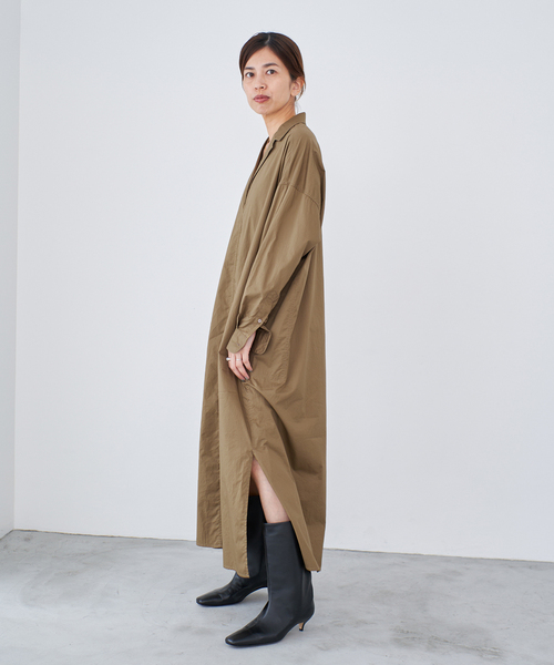 セール】《WEB限定/追加》ハイカウントツイルシャツワンピース