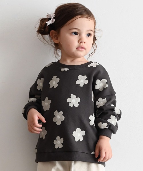 PUPPAPUPO（プッパプーポ）の「ビッグプリント スウェット トレーナー（スウェット・キッズ・ベージュ/チャコール/ブルー/アイボリー・80/90/100/110）」の21枚目の写真