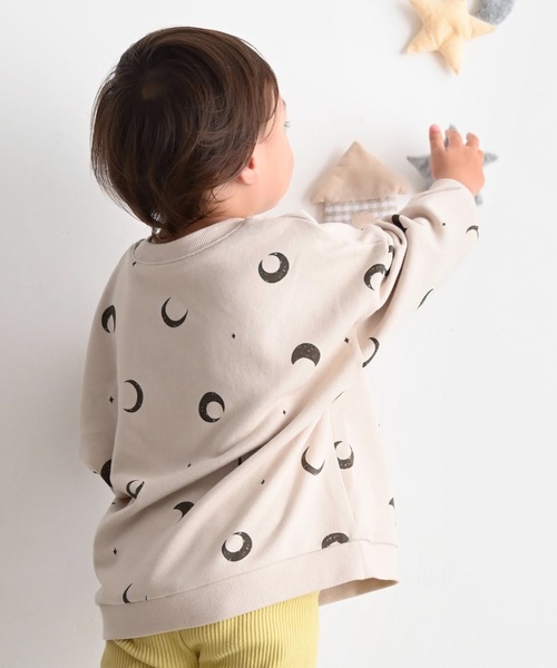 PUPPAPUPO（プッパプーポ）の「ビッグプリント スウェット トレーナー（スウェット・キッズ・ベージュ/チャコール/ブルー/アイボリー・80/90/100/110）」の15枚目の写真