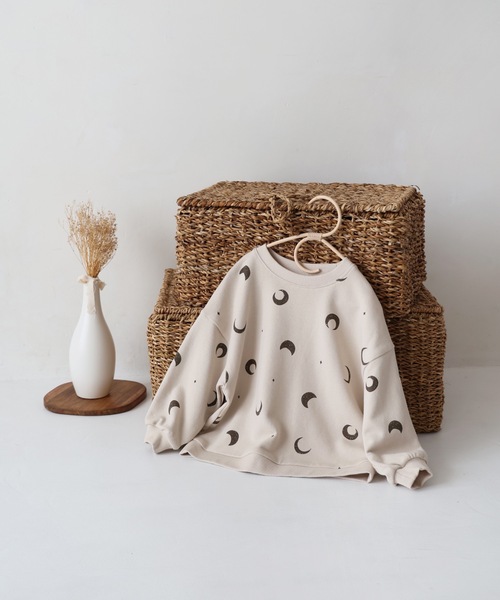 PUPPAPUPO（プッパプーポ）の「ビッグプリント スウェット トレーナー（スウェット・キッズ・ベージュ/チャコール/ブルー/アイボリー・80/90/100/110）」の9枚目の写真