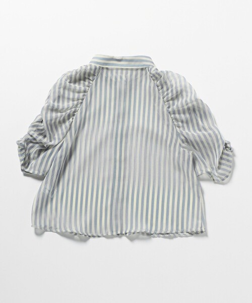 EMMEL REFINES（エメルリファインズ）の「＜EMMEL REFINES＞EM シアーストライプ ソデギャザー ブラウス（シャツ/ブラウス・レディース・ライトグレー/ライトブルー・FREE）」の21枚目の写真