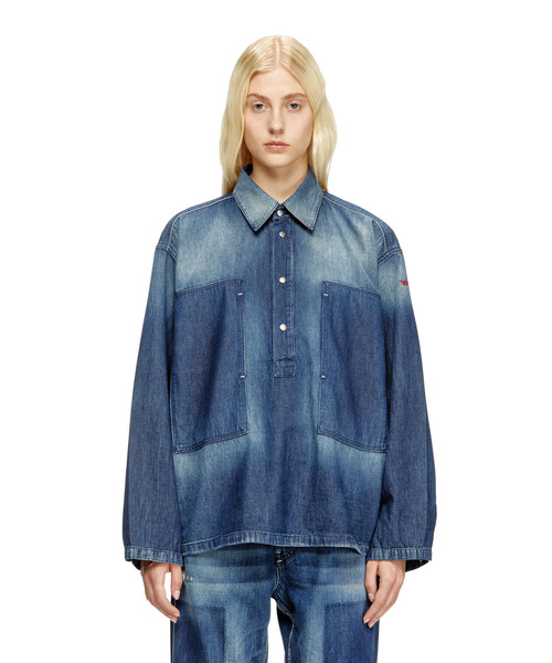 DIESEL（ディーゼル）の「ウィメンズ デニムシャツ DE-PRISS（シャツ/ブラウス・レディース・インディゴブルー・MEDIUM/LARGE/SMALL/X-SMALL）」の8枚目の写真