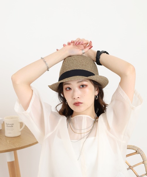 FUNALIVE（ファンアライブ）の「洗える中折れハット（ハット・レディース・ネイビー/チャコール/ブラウン/ベージュ系/ブラック/ライトベージュ/ブラウン系・フリー）」の4枚目の写真