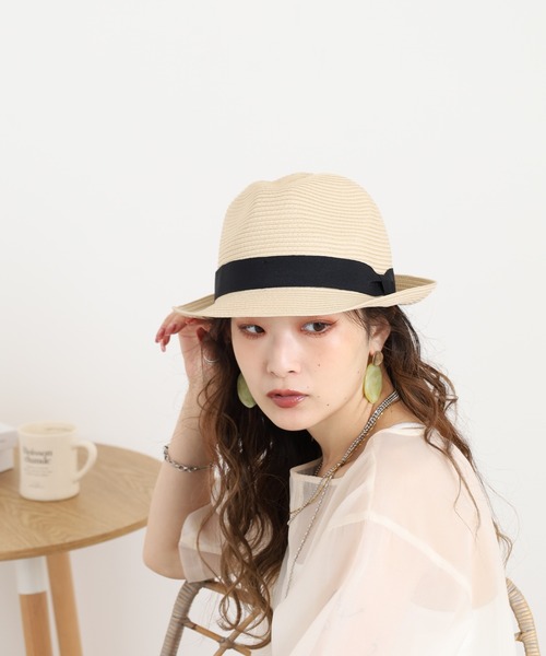 FUNALIVE（ファンアライブ）の「洗える中折れハット（ハット・レディース・ネイビー/チャコール/ブラウン/ベージュ系/ブラック/ライトベージュ/ブラウン系・フリー）」の5枚目の写真