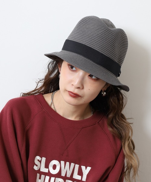 FUNALIVE（ファンアライブ）の「洗える中折れハット（ハット・レディース・ネイビー/チャコール/ブラウン/ベージュ系/ブラック/ライトベージュ/ブラウン系・フリー）」の3枚目の写真