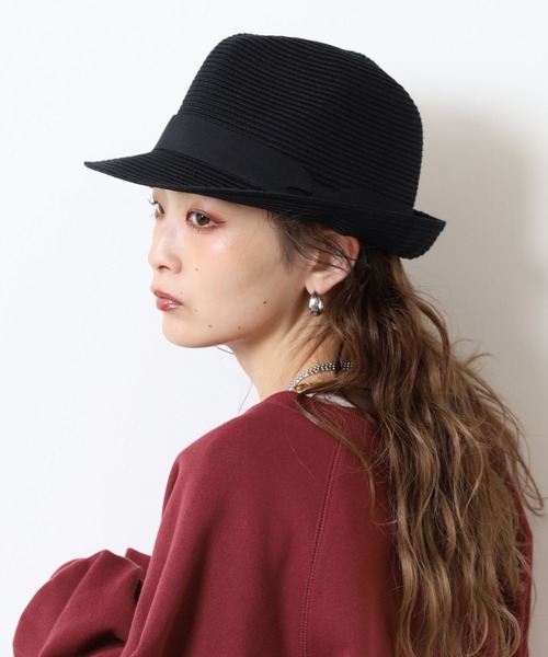 FUNALIVE（ファンアライブ）の「洗える中折れハット（ハット・レディース・ネイビー/チャコール/ブラウン/ベージュ系/ブラック/ライトベージュ/ブラウン系・フリー）」の2枚目の写真