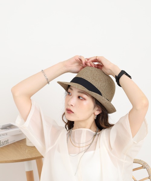 FUNALIVE（ファンアライブ）の「洗える中折れハット（ハット・レディース・ネイビー/チャコール/ブラウン/ベージュ系/ブラック/ライトベージュ/ブラウン系・フリー）」の8枚目の写真