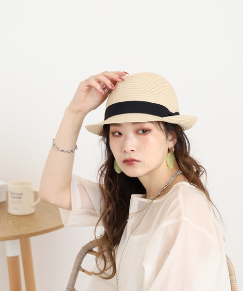 FUNALIVE（ファンアライブ）の「洗える中折れハット（ハット・レディース・ネイビー/チャコール/ブラウン/ベージュ系/ブラック/ライトベージュ/ブラウン系・フリー）」の13枚目の写真