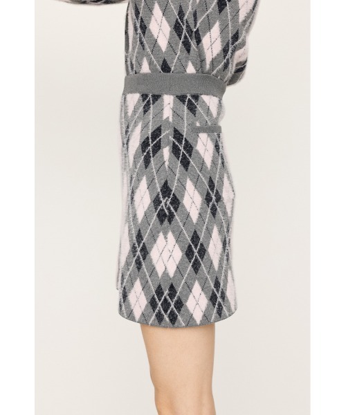 SLY（スライ）の「ARGYLE CHECK HG S/SK アーガイルチェック ハイゲージレッグ ミニスカート 秋服（スカート・レディース・ブルー/グレー/ブラック・FREE）」の11枚目の写真