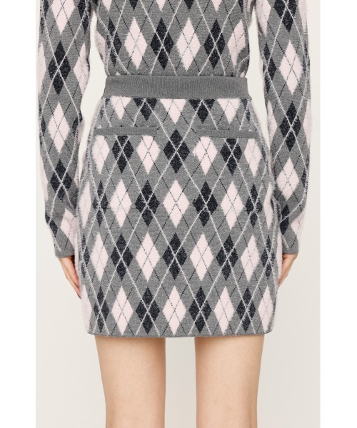 SLY（スライ）の「ARGYLE CHECK HG S/SK アーガイルチェック ハイゲージレッグ ミニスカート 秋服（スカート・レディース・ブルー/グレー/ブラック・FREE）」の12枚目の写真