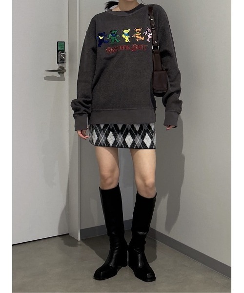 SLY（スライ）の「ARGYLE CHECK HG S/SK アーガイルチェック ハイゲージレッグ ミニスカート 秋服（スカート・レディース・ブルー/グレー/ブラック・FREE）」の22枚目の写真