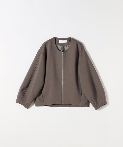 SHIPS any:〈洗濯機可能〉ダブルクロス ノーカラー ジップ ブルゾン