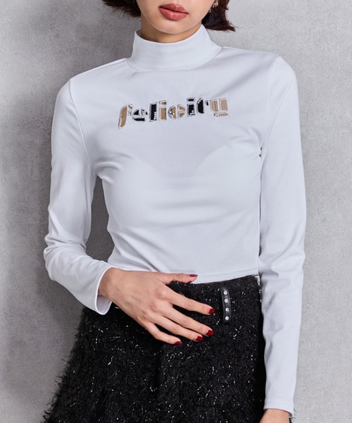 GYDA(ジェイダ)の「Felicity MIX material patchトップス(Tシャツ/カットソー・レディース・オフホワイト/ブラック・FREE)」の18枚目の写真