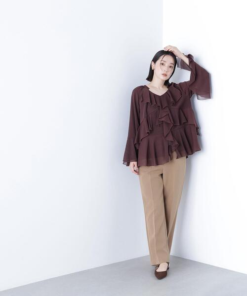NATURAL BEAUTY BASIC(ナチュラルビューティーベーシック)の「◇スリムストレートパンツ(その他パンツ・レディース・オフホワイト/ブラック/キャメル・MEDIUM/SMALL)」の3枚目の写真