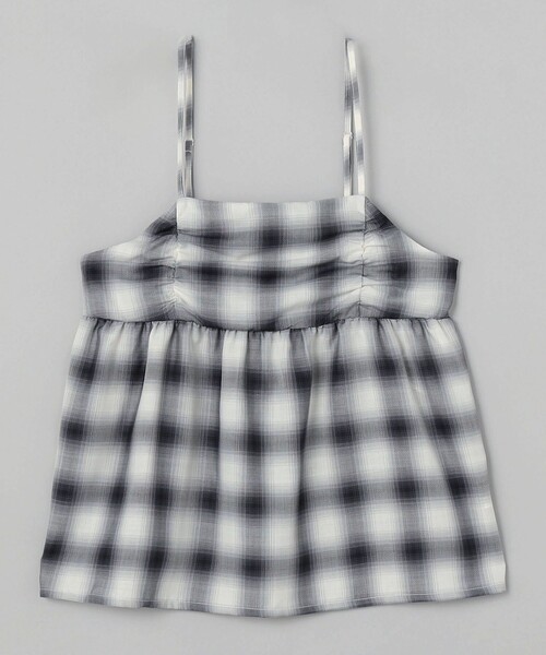 coen（コーエン）の「シアーオンブレチェックギャザーキャミソール（キャミソール・レディース・ネイビー/オフホワイト/ブラウン・FREE）」の16枚目の写真