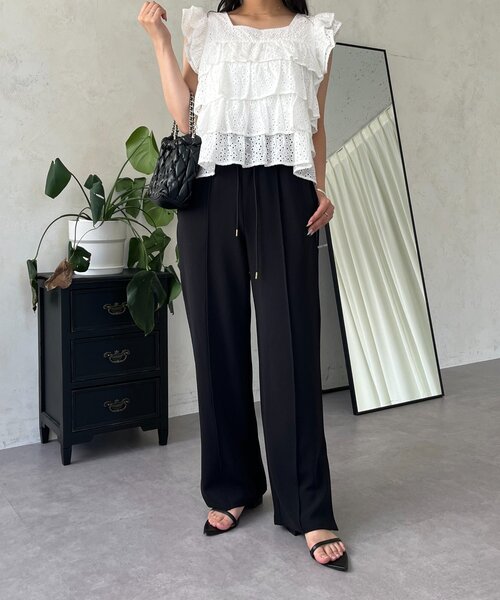 prose verse（プロズヴェール）の「サイドスリットピンタックイージーパンツ（その他パンツ・レディース・ブラック・PL/PM/LARGE/MEDIUM/TL/TM）」の8枚目の写真