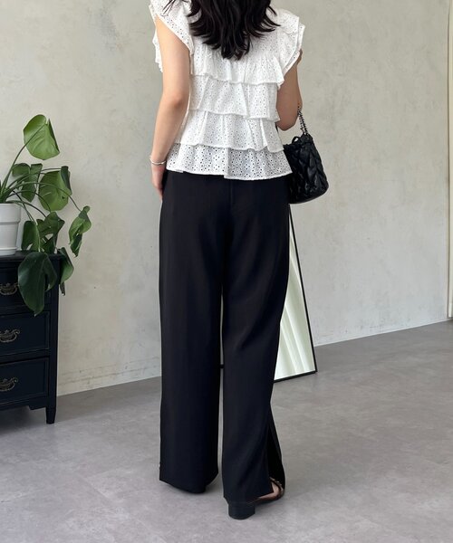 prose verse（プロズヴェール）の「サイドスリットピンタックイージーパンツ（その他パンツ・レディース・ブラック・PL/PM/LARGE/MEDIUM/TL/TM）」の11枚目の写真