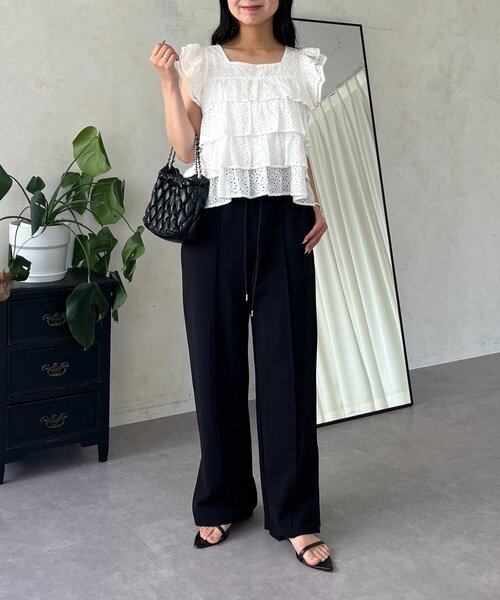 prose verse（プロズヴェール）の「サイドスリットピンタックイージーパンツ（その他パンツ・レディース・ブラック・PL/PM/LARGE/MEDIUM/TL/TM）」の14枚目の写真