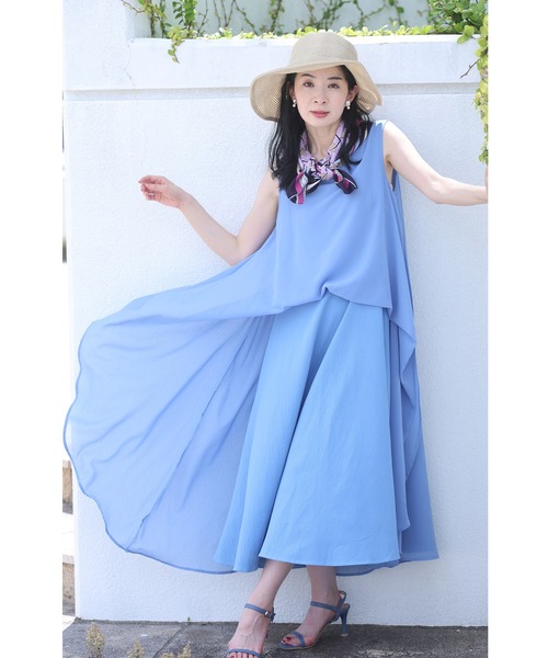 cawaii(カワイイ)の「涼しく快適 ふわんピ(ワンピース・レディース・レッド/ブラック/ブルー・L~LL/S~M)」の1枚目の写真
