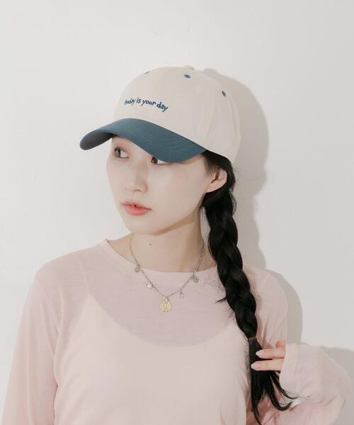 SMELLY(スメリー)の「バイカラーコットンキャップ(キャップ・レディース・オレンジ系その他/ブラウン系その他/ブルー系その他・-)」の4枚目の写真