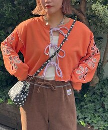 HELLO.SANFRANCISCO | 【HELLO.SANFRANCISCO/ハローサンフランシスコ】2WAYフラワーカットスウェットカーデ(Tシャツ/カットソー)